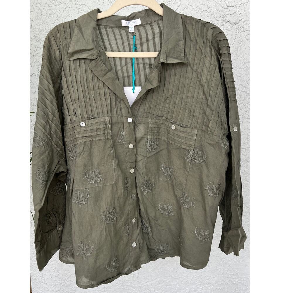 NWT Anthropology by Kyla Seo Holly Shirt - Soft Sage, Size Small